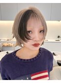ブロックカラーデザインカラーオン眉レイヤーシャギーカットY2K