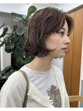 レイヤーボブ/ニュアンスパーマ/ボブパーマ/くせ毛風パーマ