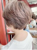 白髪ぼかしハイライトショートボブ【Ruufus恵比寿渋谷】3157b