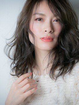 カバーヘア イヴ 戸頭店(COVER HAIR EVE) チャコールグレーくせ毛風アシンメトリー201u戸頭30代40代50代