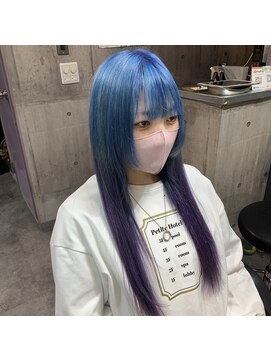 インク 渋谷(INK.) 水色×パープルグラデーション