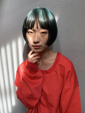 フェンヘアーアイス 中目黒(Fen.hair ici) ミニボブ　恐竜カラー　アンブレラカラー