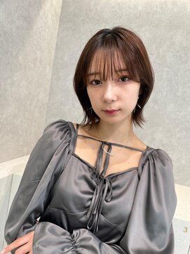 エジョン 幡ヶ谷店(Aejon) シルキーベージュ斜めバングチョコレートデザインカラー