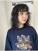くるくるミディアムパーマ