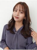 顔周りレイヤーカットグレージュカラーくびれボブベージュカラー