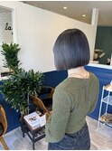 ぱつっとミニボブ×グレージュ
