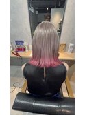 エンドカラーピンク×グレージュ