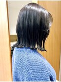 Say.切りっぱなしボブアッシュブラック黒髪外はねボブ青山表参道