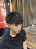 札幌大通りメンズショートカット波巻きツイストスパイラルパーマ