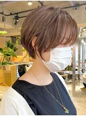 大人マッシュショート丸みショート黒髪ショートベリーショート
