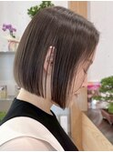 白髪染めアッシュグレージュ髪質改善カラーショートボブ30代40代