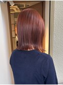 小川/ブリーチなしwカラーオレンジピンクミディアムレイヤー