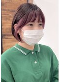 熊本ショート　ショートボブ　インナーカラー　イヤリングカラー