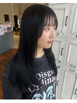 ヘアー ワークス ボナ 前橋店(HAIR WORKS bona.)&nbsp;【韓国風】シースルーバング×暗髪レイヤーロング