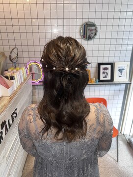 ヘアー アレス(hair ales) ハーフアップ ヘアアレンジ ヘアセット 結婚式セット