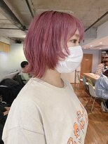 ノラジャーニー(NORA Journey)&nbsp;【阿形】ボブウルフカット全頭ブリーチピンクカラーウルフボブ