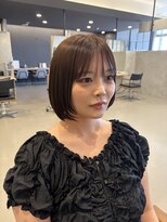 フレーム スクエア&nbsp;柔らかベージュ×ナチュラルボブ