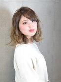 ハスキーグレージュ+切りっぱなしスタイル☆