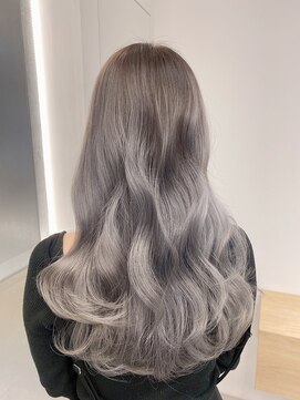 ジーナ 船橋(Zina) オトナ女子ツヤ髪アッシュカラーふんわりミディシースルーバング