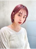 Aimee町田　シースルーボブ×くすみぴんく
