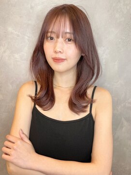 トルネード(TORNADO) 切りっぱなしボブ 美髪 ピンクブラウン くびれミディ M20240303