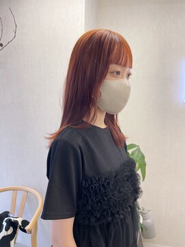 キジ(kiji) ミディアムボブ / ピンクオレンジ 〔久屋大通/久屋/丸の内〕