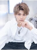 韓国マッシュダークアッシュニュアンスパーマメンズカット黒髪