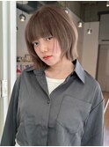 ☆ヌーディカラー/小顔ヘア/大人ボブ/前下がりレイヤーボブ