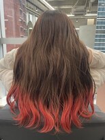 ジエクト カナウ(The Ect canow)&nbsp;エンドカラー/裾カラー/チェリーレッド/細めハイライト