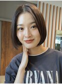 丸くないボブ　ストレートボブ　コスメストレート