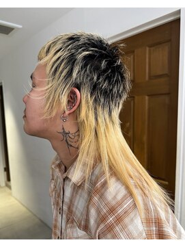 ナループロアツム(Nalu pu loa Tsum) メンズマレットヘア/ウルフ/デザインカラー/金髪マレット