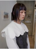 ブルーグレージュ×ボブレイヤー×顔周りカット