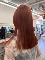 キサイ バズ(kisai BUZZ)&nbsp;ブリーチなしダブルカラー/オレンジレッド/切りっぱなしロング