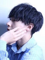 コンフィデンス 新宿3rd(confidence)&nbsp;メンズブルーブラックカラースパイラルパーマ韓流マッシュ