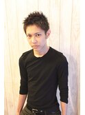 アッシュブラックショート　MEN'S HAIR