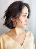 【morio 原宿】大人ショートボブパーマ前髪なし