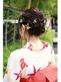 浴衣着付けヘアアレンジ☆ゆるふわ編み込みアップスタイル☆