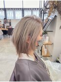 ボブ×ミルクティーベージュ