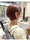 ショートボブ×オレンジブラウン