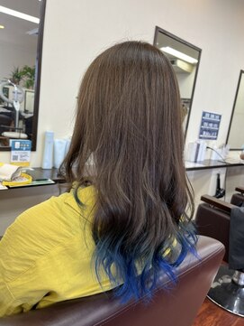 アローズ 荒尾店(arose) すそカラーでブルー！ 30代40代 艶髪