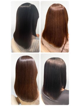 美容室フルール 20代30代40代髪質改善トリートメントブルーブラック透け感