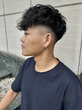 エクファフォーメン(EX-FA FOR MEN) ベリーショート/ダークアッシュ/ニュアンスパーマ/韓国マッシュ