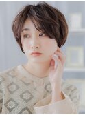 前髪パーマフェザーショート抜け感カジュアルa上尾20代30代40代