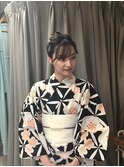 和装浴衣ヘアセット着付け夏祭りヘアセット