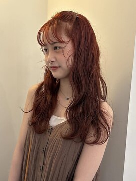 ユー(yew) ブリーチカラー/ケアブリーチ/オレンジカラー/ロングスタイル