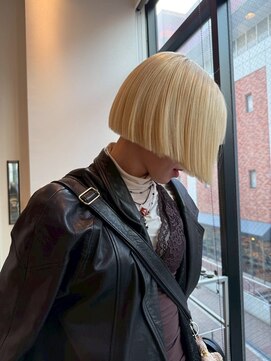 ソワンドゥブレスシエン 堀江店(soin de brace CIEN) ミニボブ × 抜きっぱなしブロンド[堀江/髪質改善]