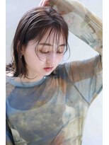 ムウ 難波(MOU)&nbsp;ナチュラルボブ暗めカラーグランマッシュデザイン20代30代40代50