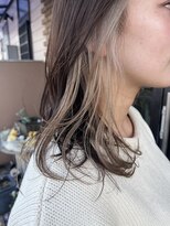 イル 天神西通り店(ill) 鎖骨レイヤー/オシャレにイヤリングカラー/ミルクティーベージュ