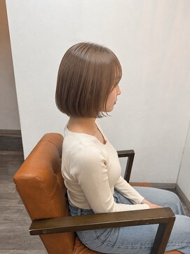 アンジュ ヘアー(Ange hair) 【金山/学割U24/髪質改善】ベージュカラー×丸みボブ