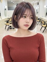 モト 船橋(moto)&nbsp;韓国アイドルミニボブ艶髪ラベンダーグレージュ前髪あり船橋